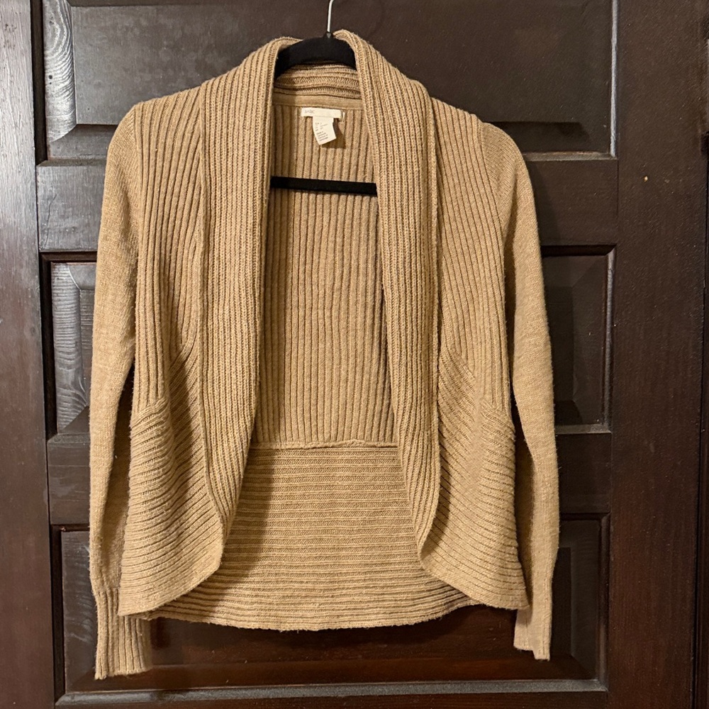 H&M Camel Ribbed Cardigan